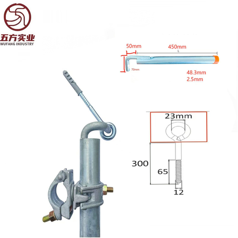 Steel Scaffold Wall Tie Connector (wall Tie + Ring Screw+Plastic Wall Insert+double Coupler ) for Construction