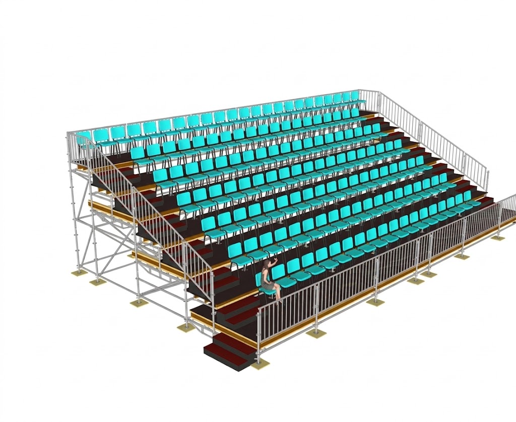 Steel Andamio All Round Ringlock Scaffoding Used for Andamio Safe Access Temporary Audience Stand Grandstand Construction Structure 