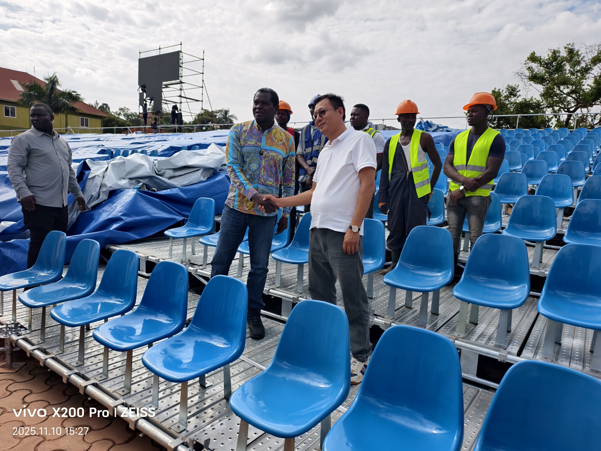 Steel Andamio All Round Ringlock Scaffoding Used for Andamio Safe Access Temporary Audience Stand Grandstand Construction Structure 