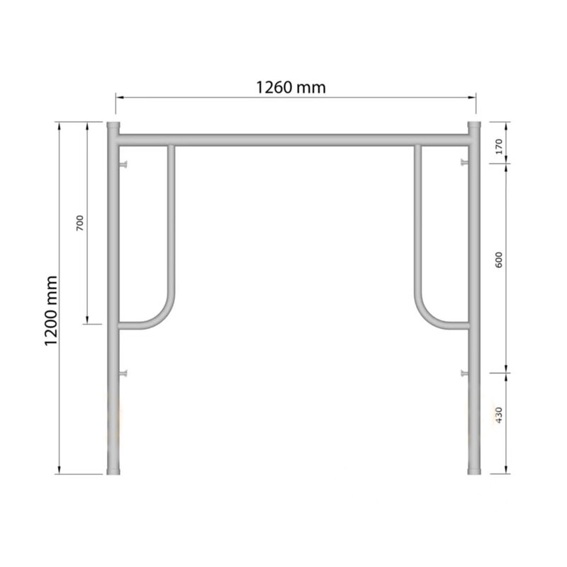 1260 *1700 /1260 *900 Mm Metal Steel Mason H Frame Scaffolding with Ladder & Wheels in Vietanm 
