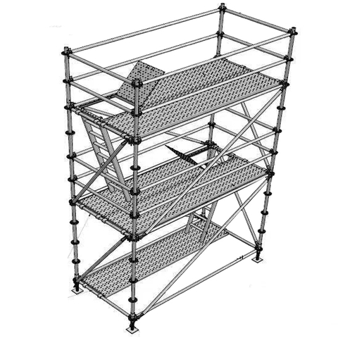 Mobile Ringlock Scaffold Tower with Stair